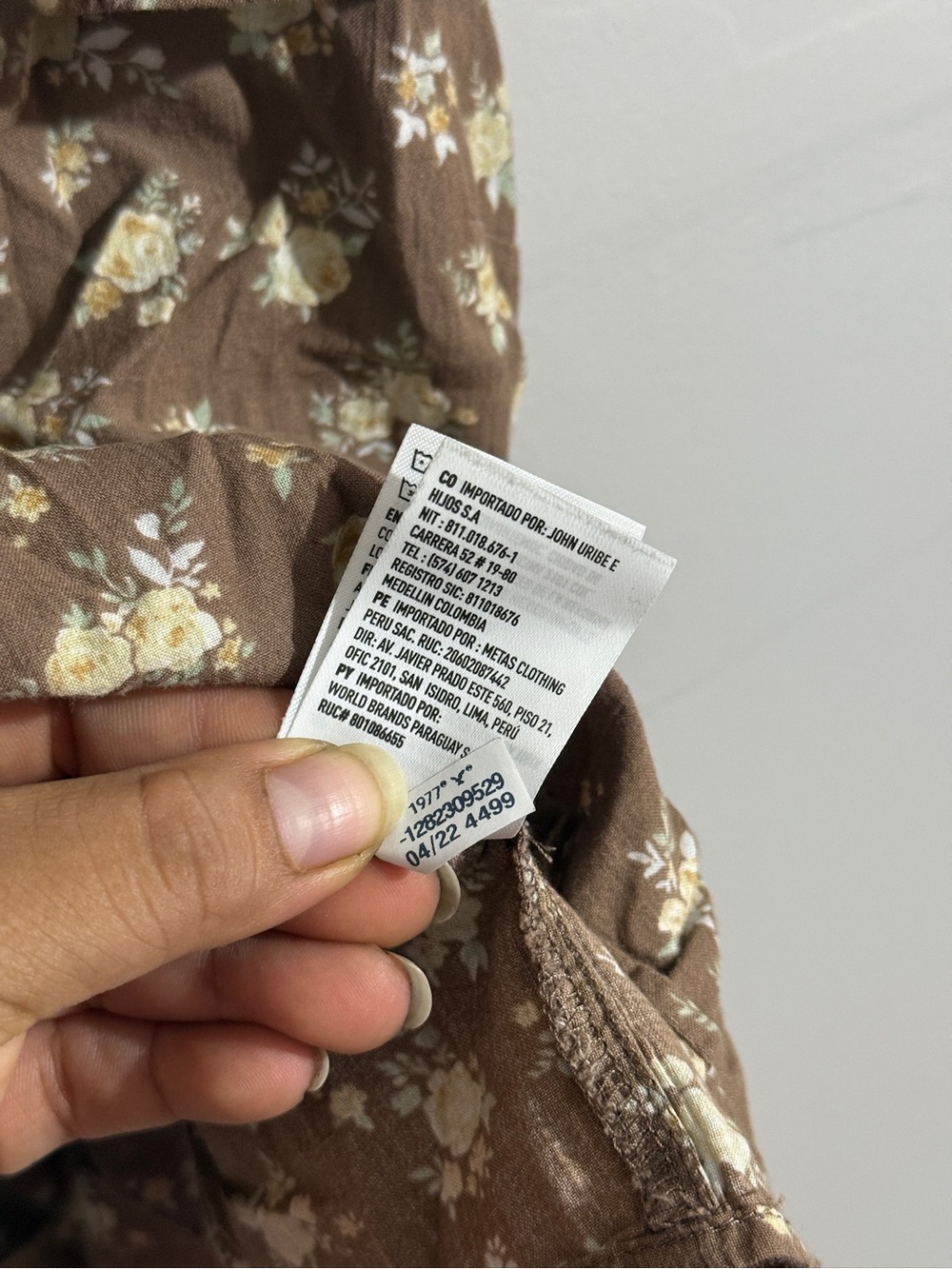 American Eagle Top Women S Brown Floral Peplum Puff Sleeve Tie Front Cottagecore - Picture 8 of 11